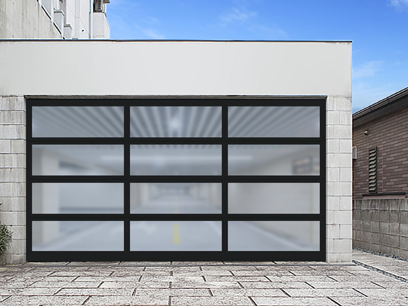 Aluminum full-view framed garage door