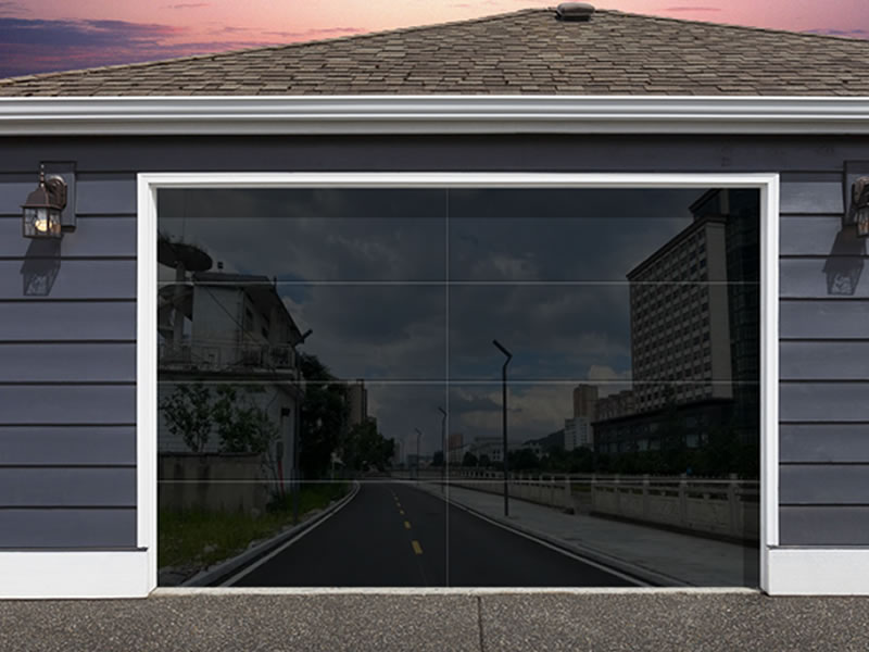 Aluminum full-view frameless garage door