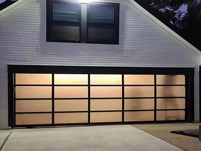 Full view aluminum glass garage door